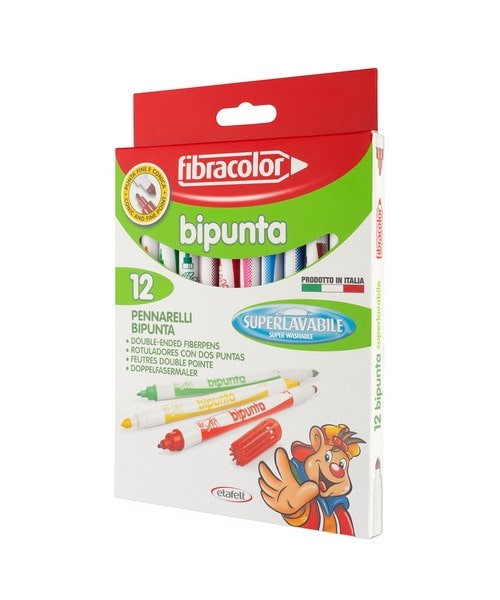 Μαρκαδόροι Bipunta Fibracolor 12 χρώματα