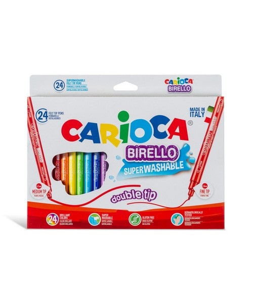 μαρκαδόροι διπλής μύτης Carioca Birello 24 χρώματα
