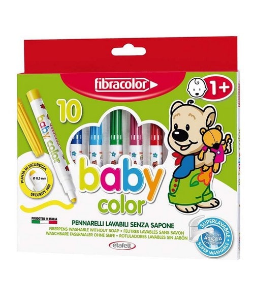μαρκαδόροι πλενόμενοι Fibracolor Baby Color 10 χρώματα
