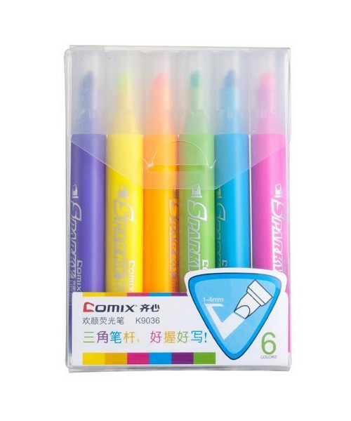 μαρκαδόροι υπογράμμισης Comix σετ 6 χρώματα