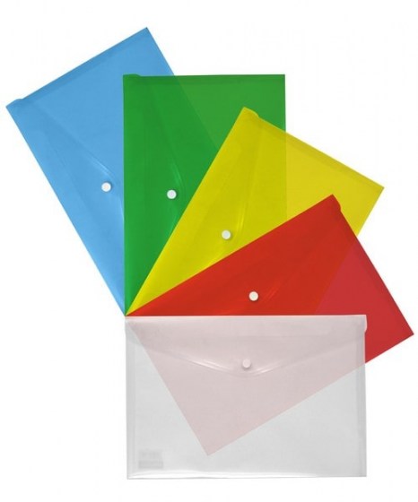 φάκελος κουμπί διαφανής Salko Α4 5 χρώματα