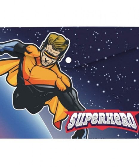Φάκελος κουμπί Salko Superheroes Α4 3 σχέδια