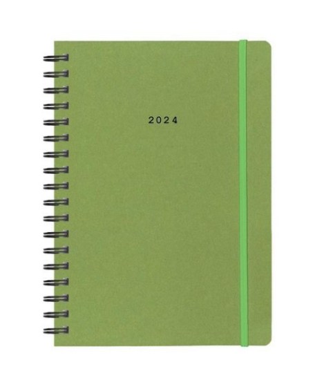 Ημερήσιο Ημερολόγιο 2024 Next Natural σπιράλ πράσινο 12x17εκ 