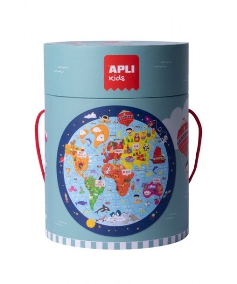 κυκλικό παζλ apli kids παγκόσμιος χάρτης 