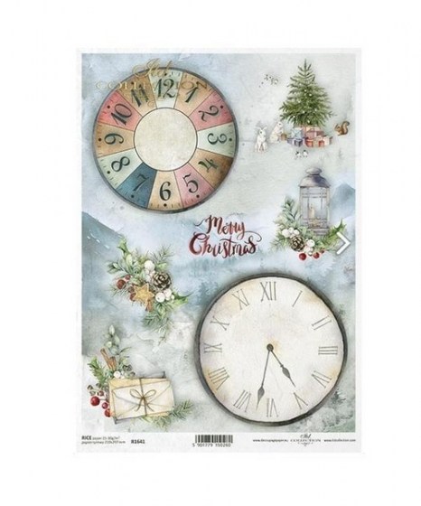 Ριζόχαρτο Christmas tree clock clock face 
