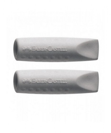 Σετ 2 γόμες Faber Castell Grip Eraser Cap γκρι 187000