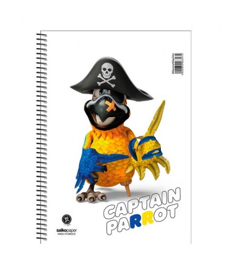 Τετράδιο Σπιράλ Salko Captain parrot 2Θ A4