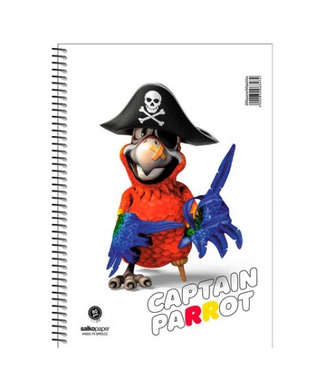 Τετράδιο Σπιράλ Salko Captain parrot 2Θ A4