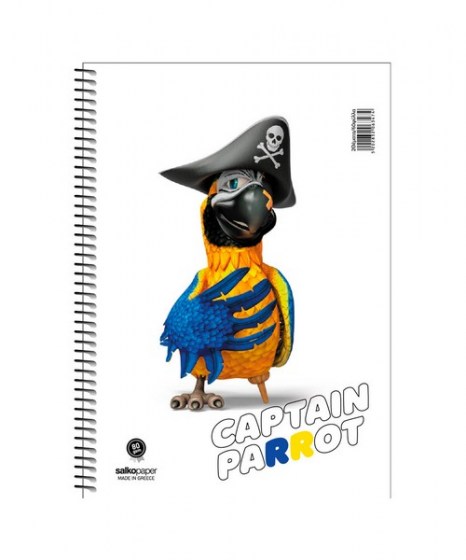 Τετράδιο Σπιράλ Salko Captain parrot 2Θ A4