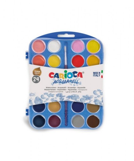 Υδροχρώματα Carioca στρογγυλά 24 χρώματα 
