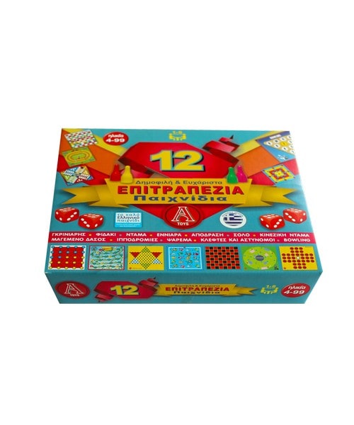 Σετ επιτραπέζια παιχνίδια 12 se 1 Deluxe Argy Toys