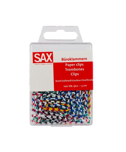 συνδετήρες χρωματιστοί ριγέ SAX 809 3cm 